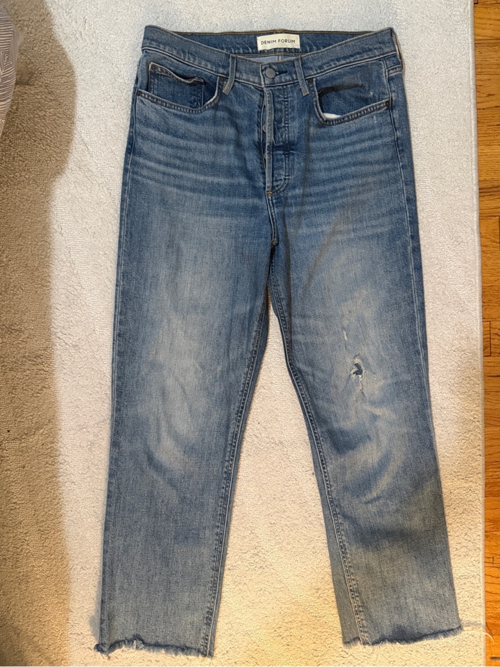 Denim Forum Women’s High-Rise Straight Cut Jeans (The Arlo)